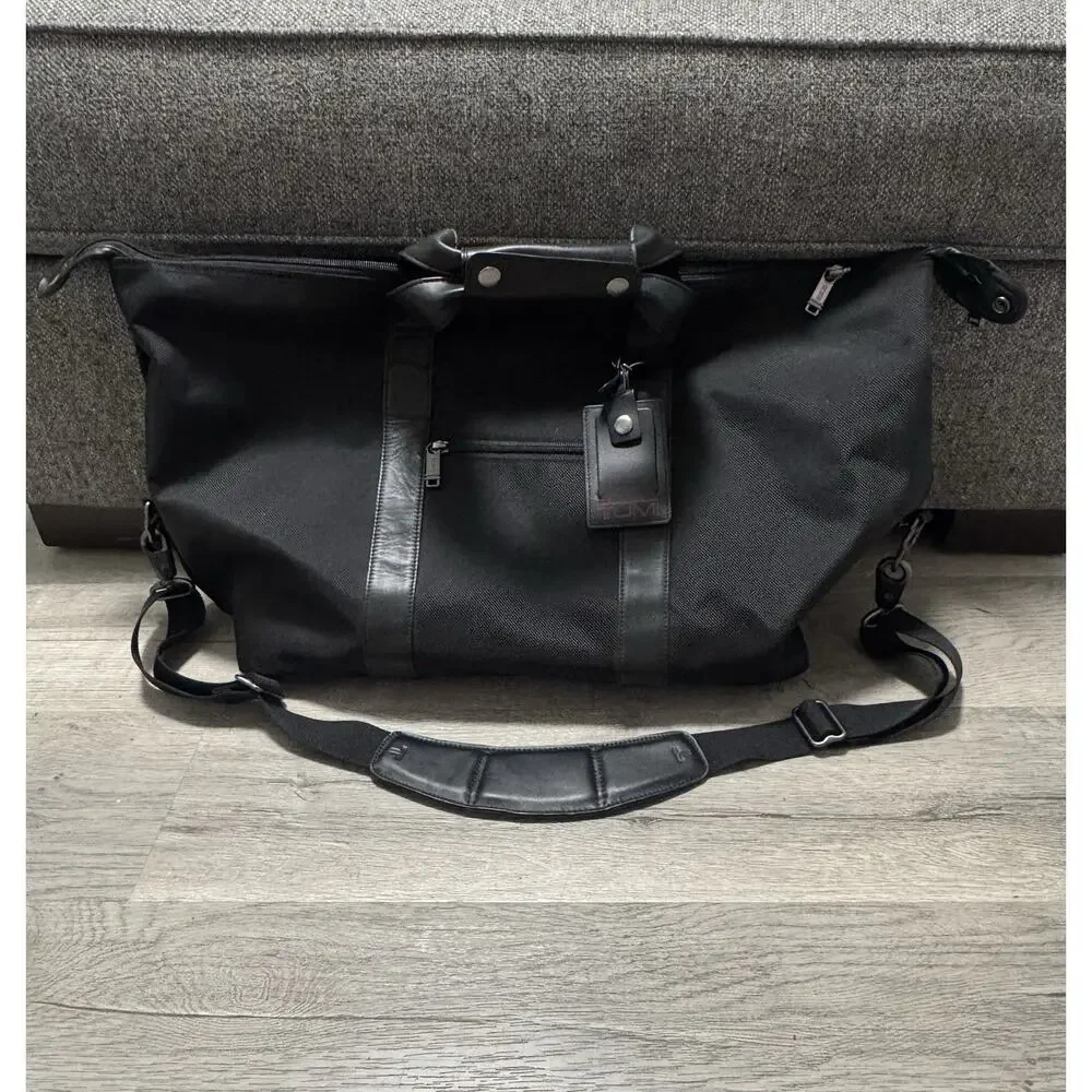 TUMI Used Once Alpha Ballistic Nylon Black Satchel Duffle Bag Travel